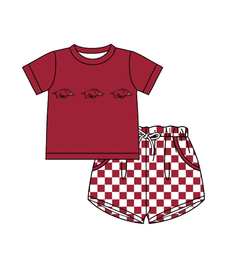 Custom team top matching shorts boy summer outfit