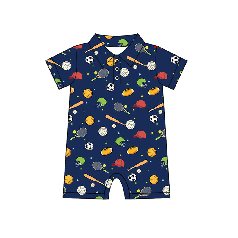 Ball design kids baby short sleeve summer romper