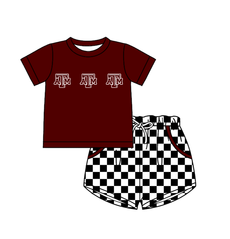 Custom team top matching shorts boy summer outfit