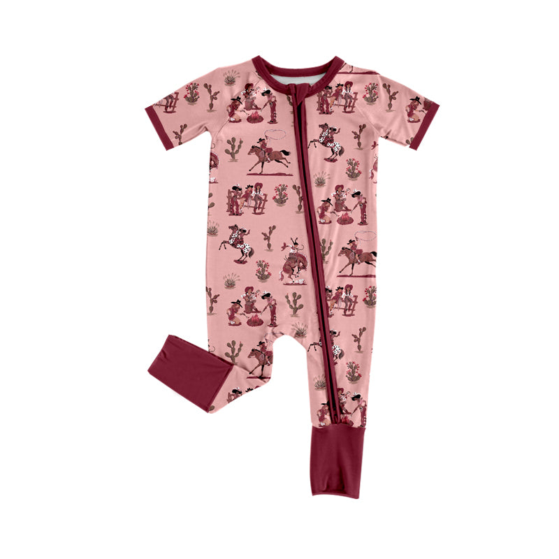 Western cowgirl design kids baby romper