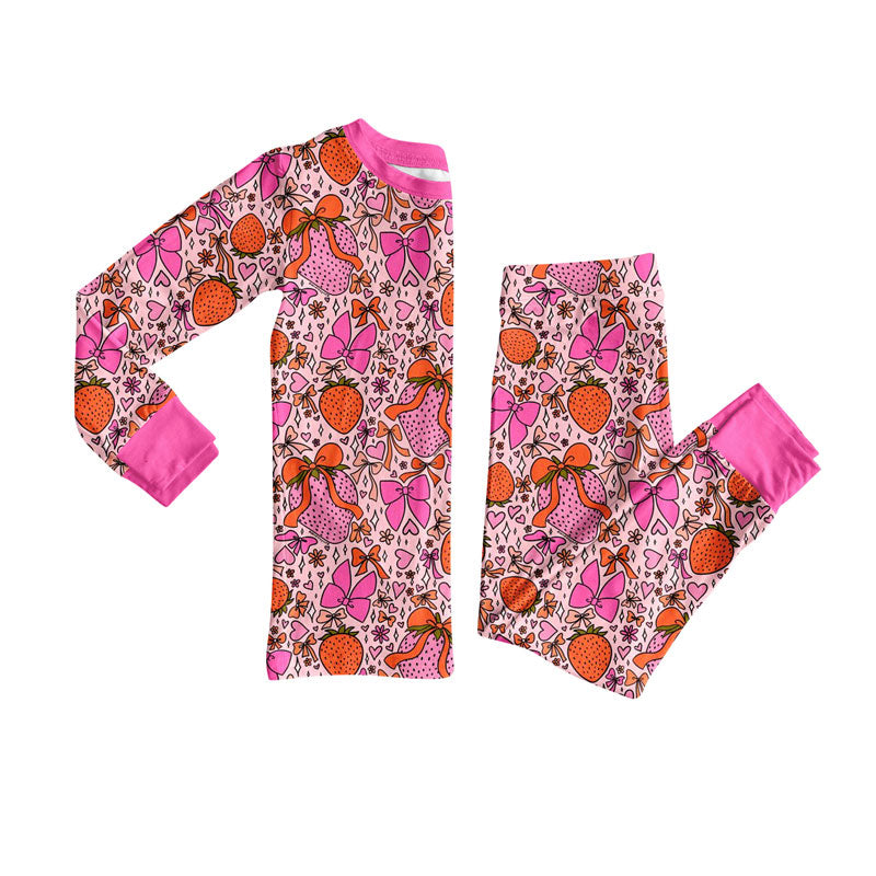 Valentines day kids long sleeve pajama set wholesal factory price