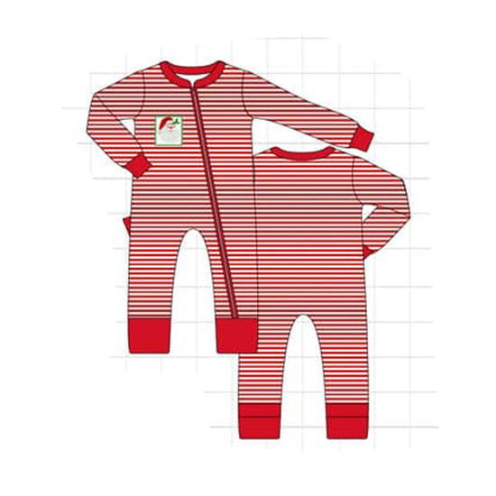 christmas santa claus long sleeve zip romper