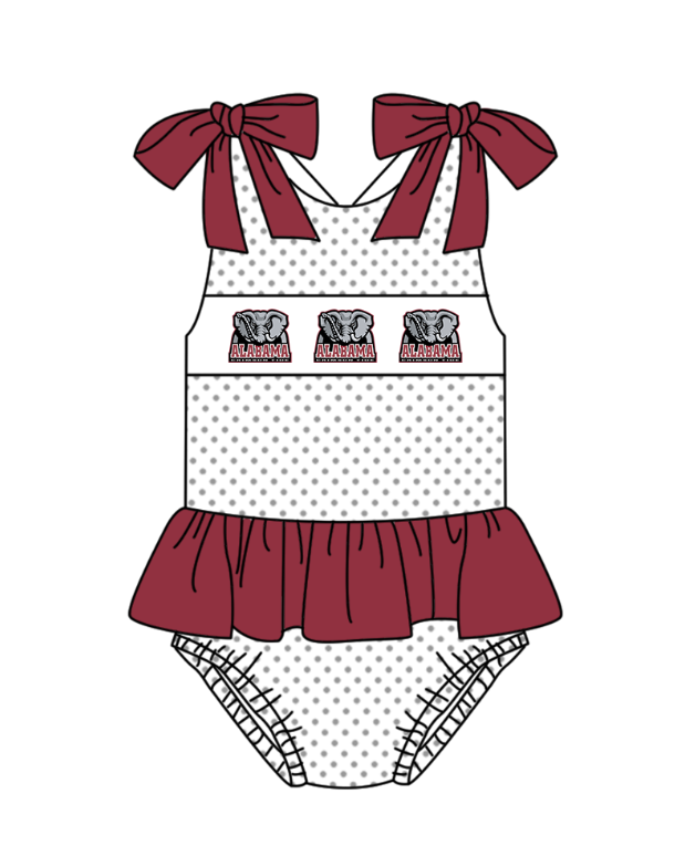 Girls one piece custom team design swimwear