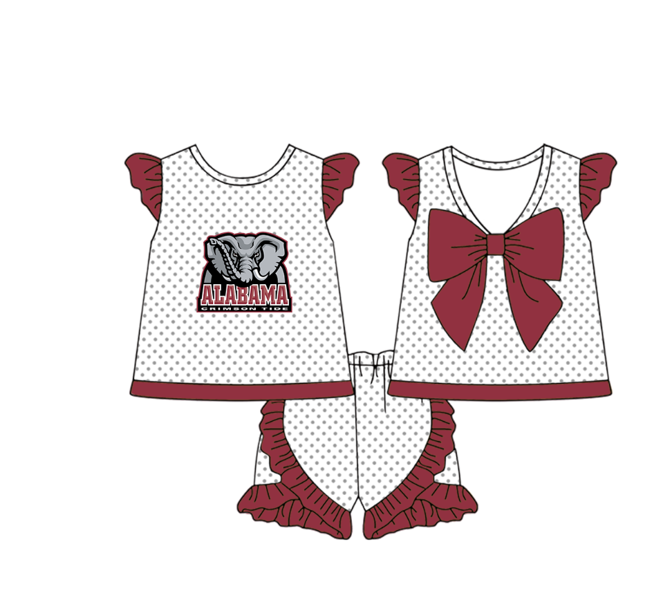 Custom team top matching shorts girl summer outfit