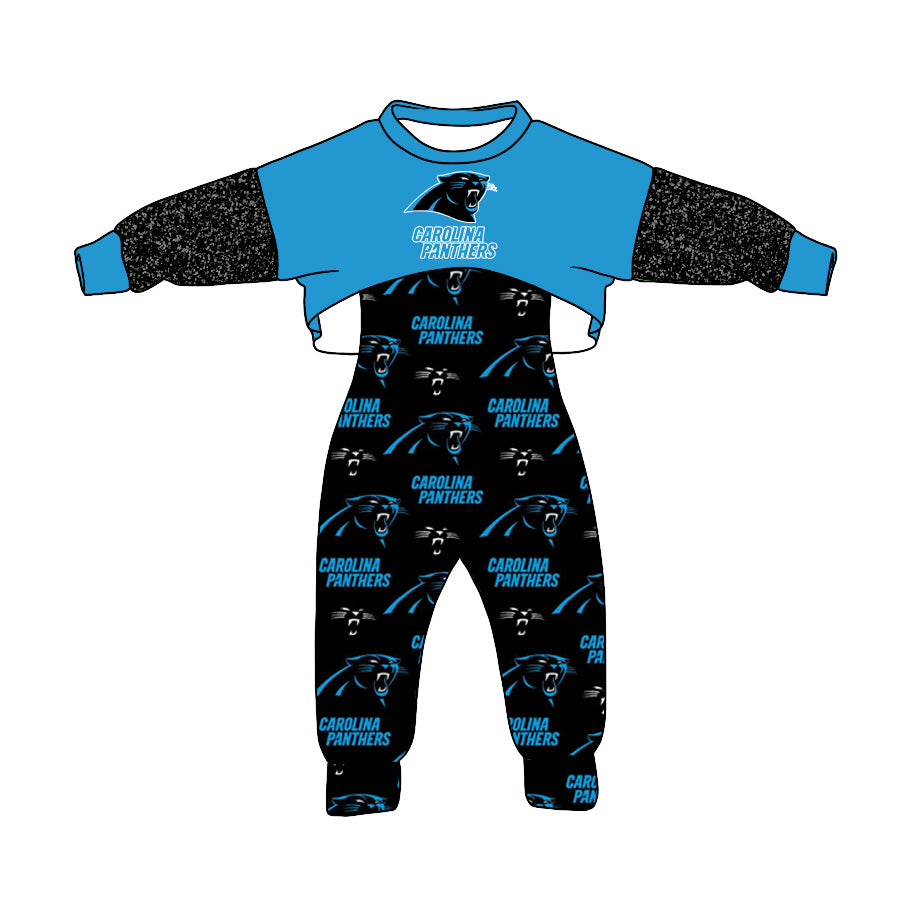Girls game day team top suspender 2pcs clothes set