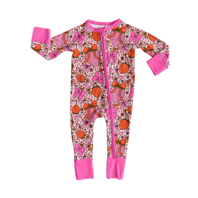 toddle baby long sleeve Valentines day zip romper wholesale factory price