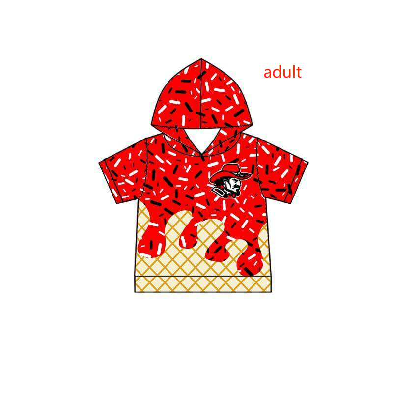 Adult short sleeve hoodie top