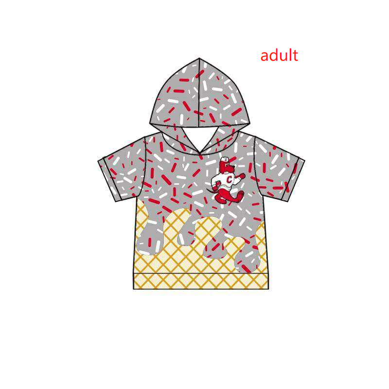 Adult short sleeve hoodie top