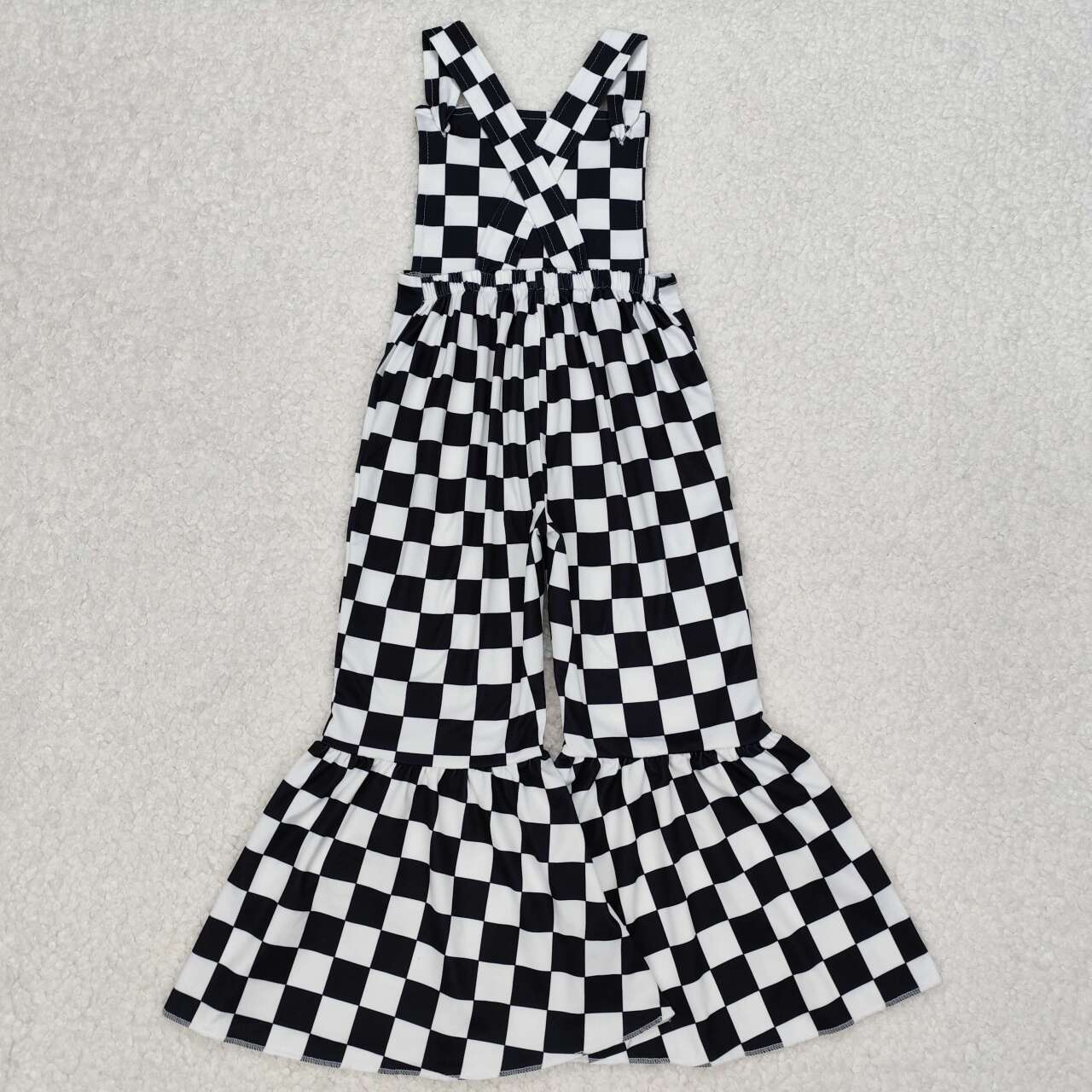 Black checkered toddle girls romper