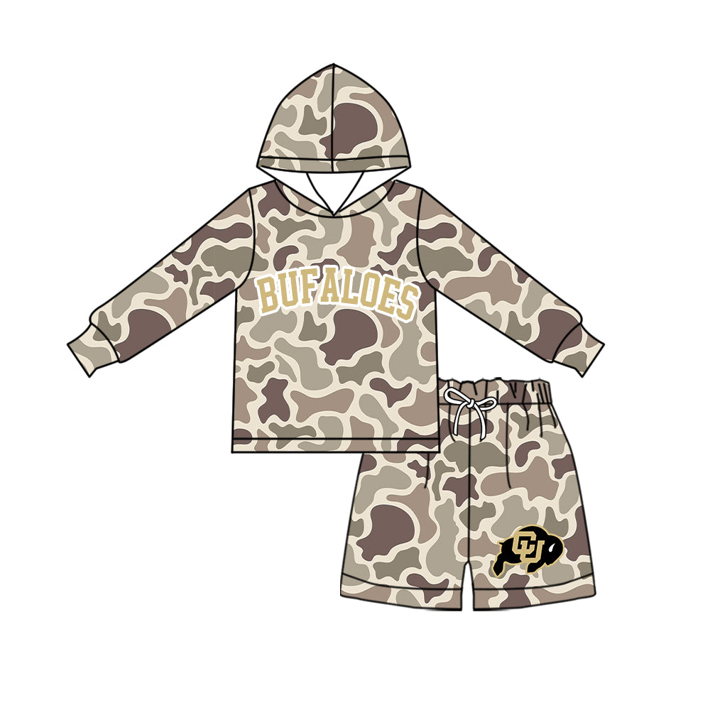 Custom team top matching shorts kids boy hoodie outfit wholesale factory price