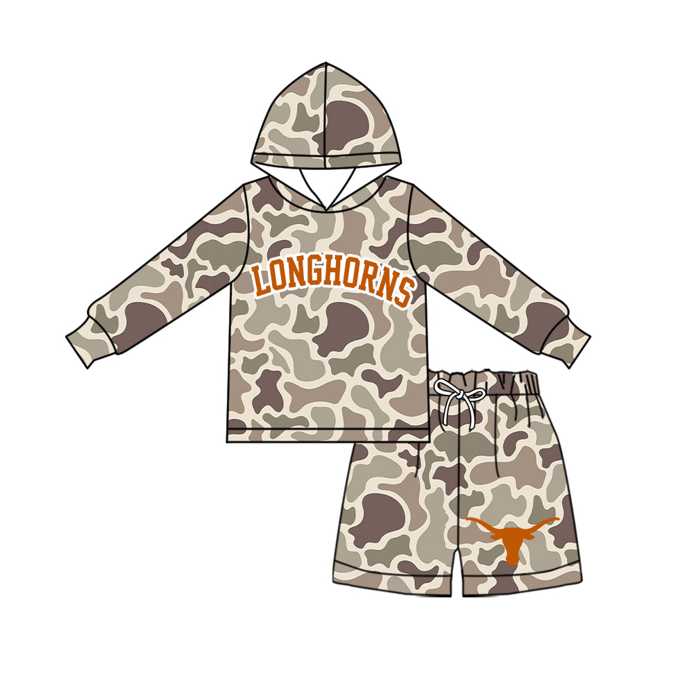 Custom team top matching shorts kids boy hoodie outfit wholesale factory price