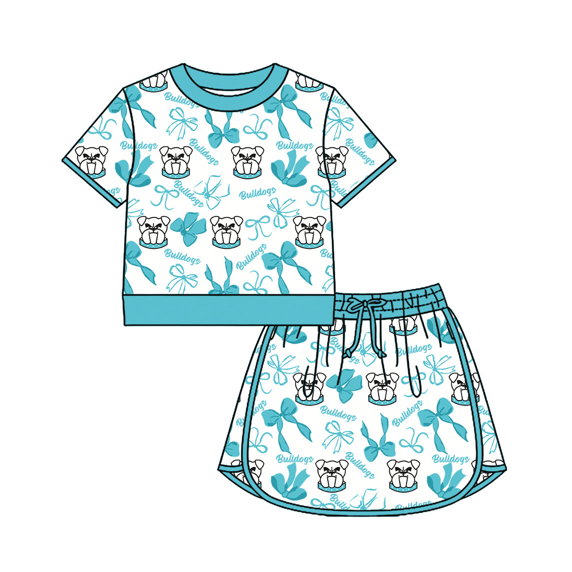 Custom team pullover top matching skorts girl summer outfit