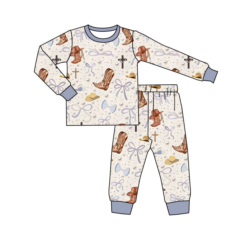 Western design kids pajama set wholesal factory price