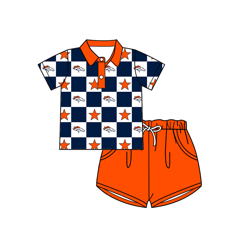 Custom team top matching shorts boy summer outfit