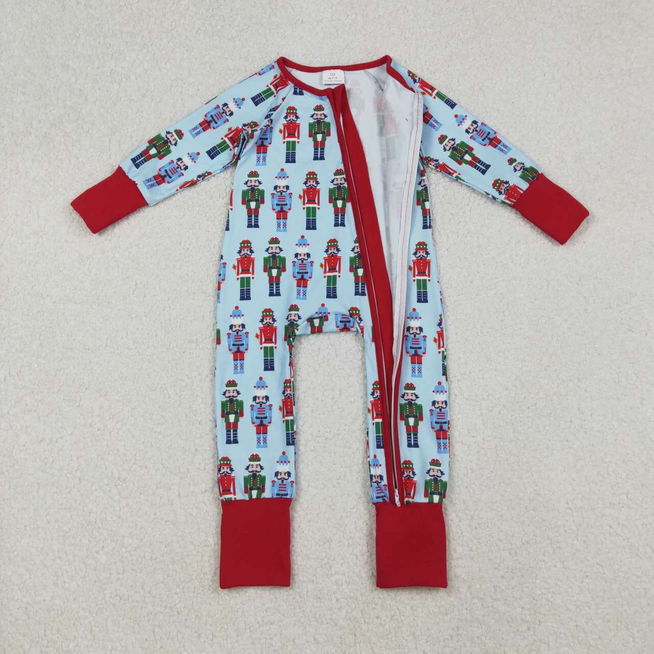 Christmas soldier toddle baby boy zip romper