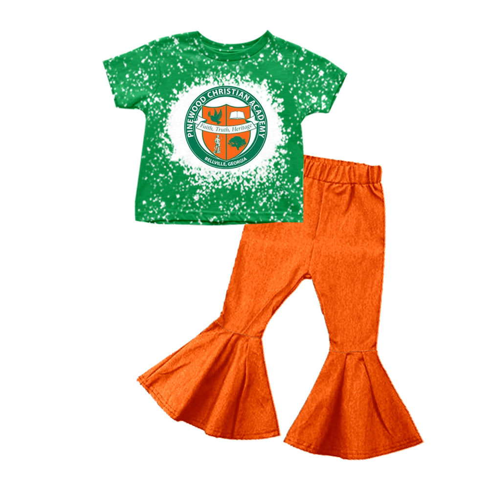 baby girls college team design bell bottoms outfit