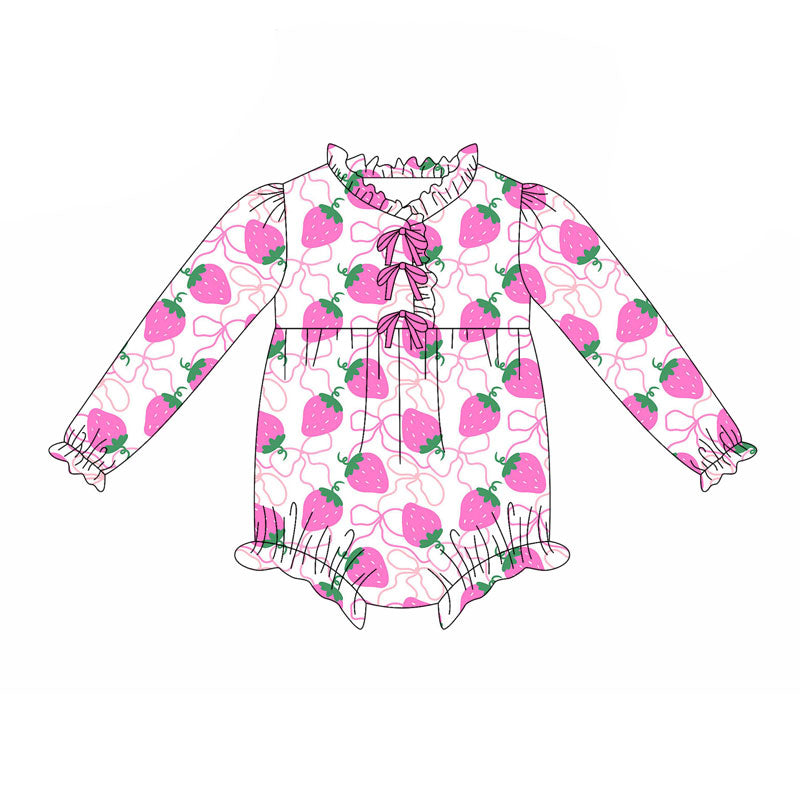 Strawberry design baby girl summer romper