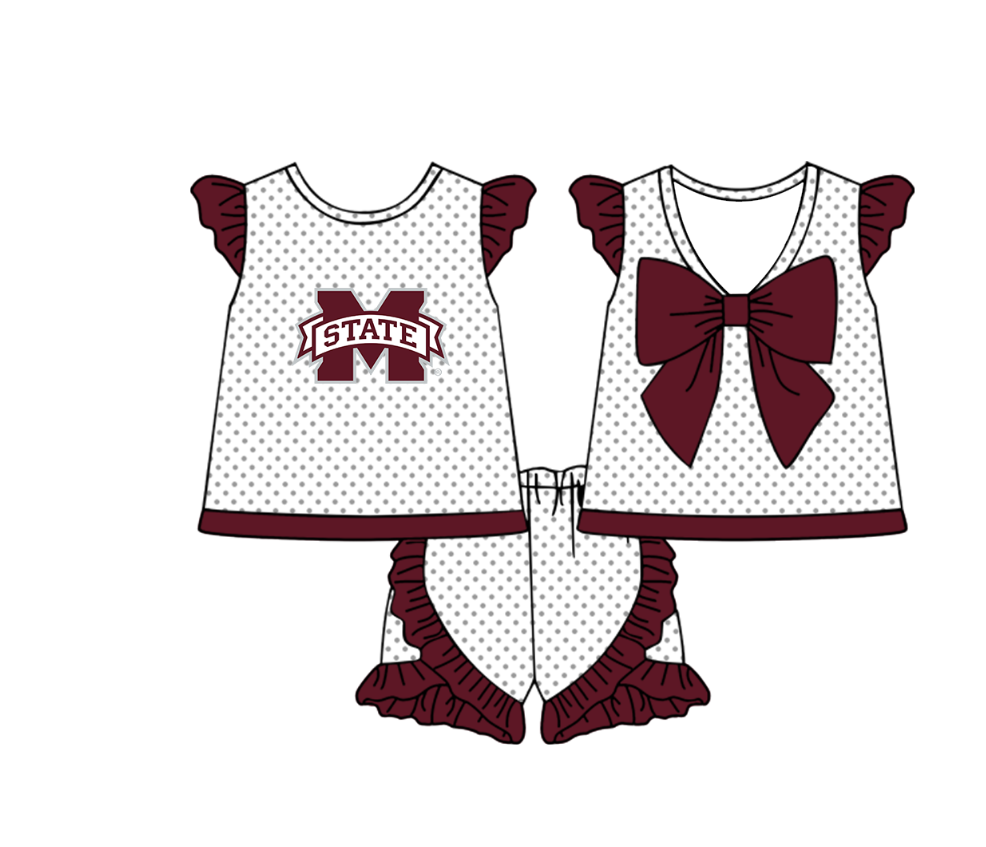 Custom team top matching shorts girl summer outfit