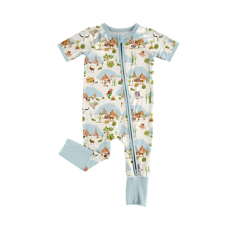 Western cowboy design kids baby romper