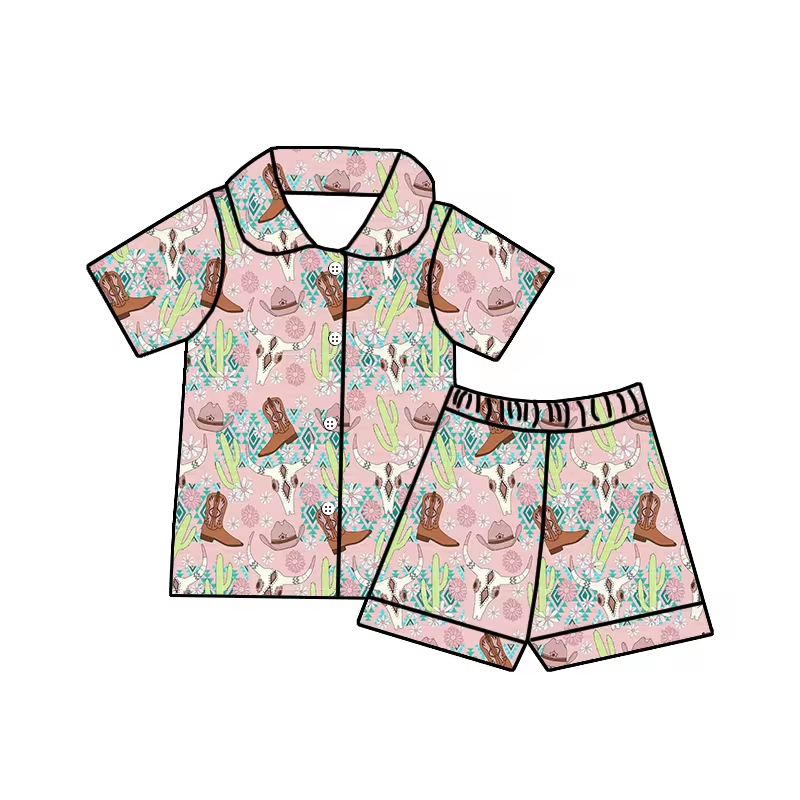 western baby wholesale short sleeve pajama set
