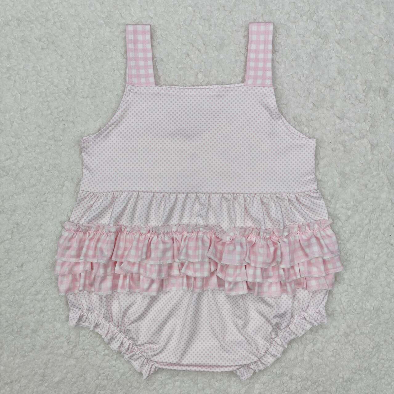 Toddle baby girl pink plaid romper