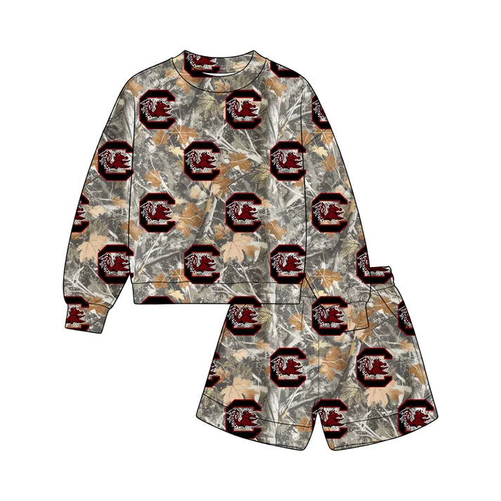 Custom team gamecocks top matching shorts kids outfit wholesale factory price