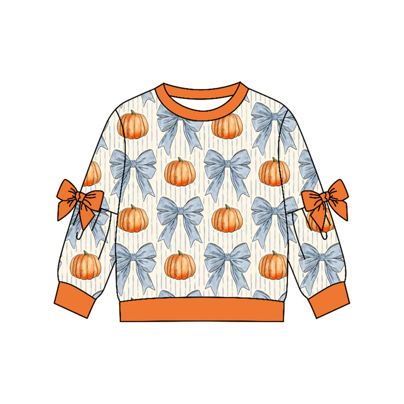 Kids fall pumpkin long sleeve top factory wholesale price