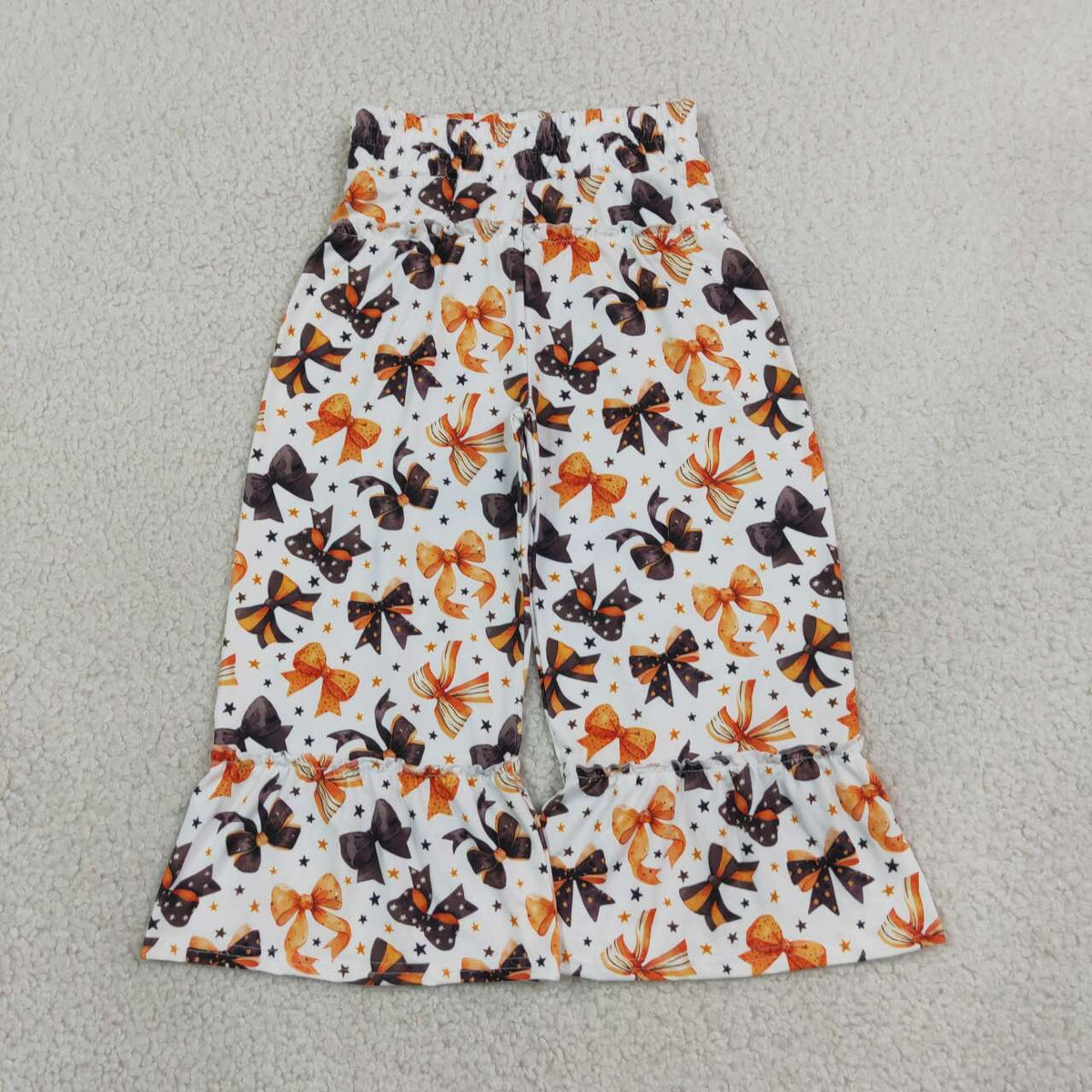 Halloween bow print girls bell bottoms