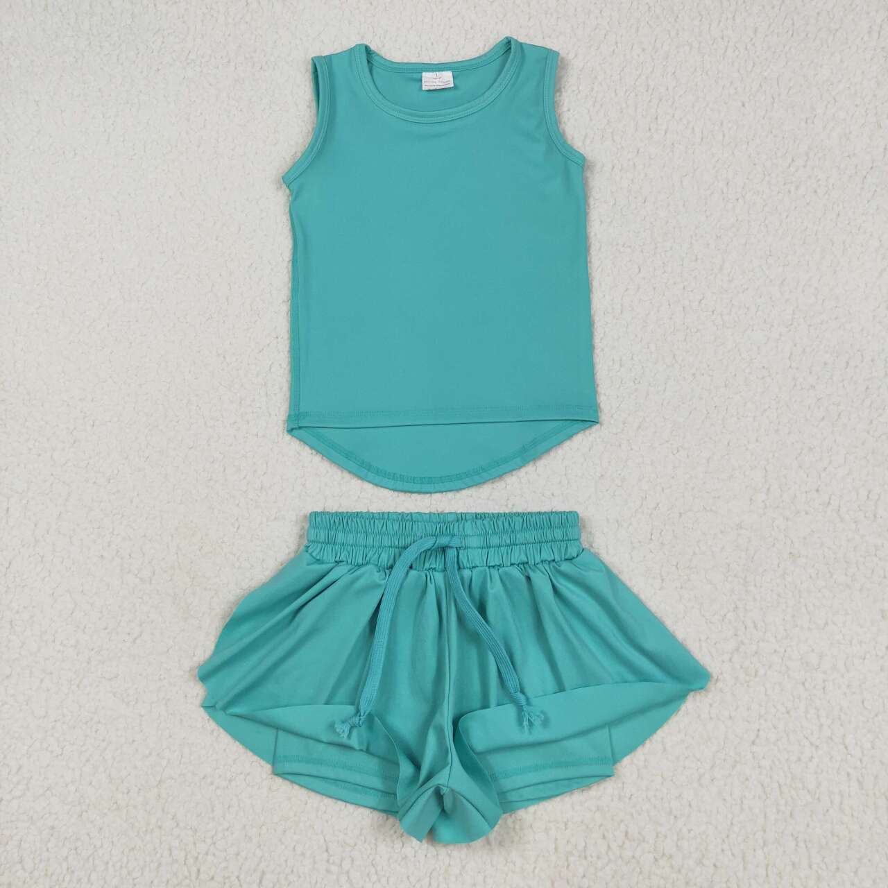 Blue color design active wear athletic summer outfit