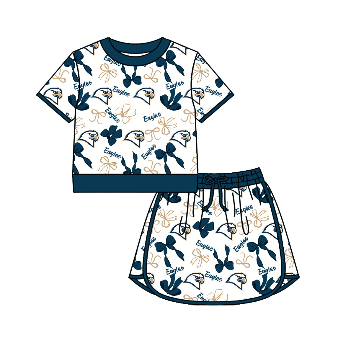 Custom team pullover top matching skorts girl summer outfit