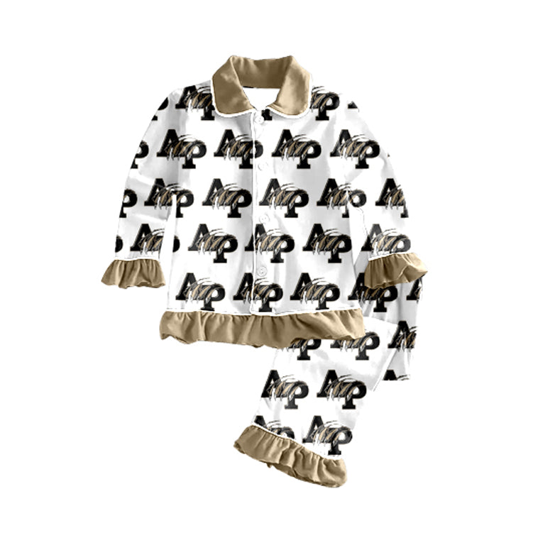 baby girls AP team design button down pajama set