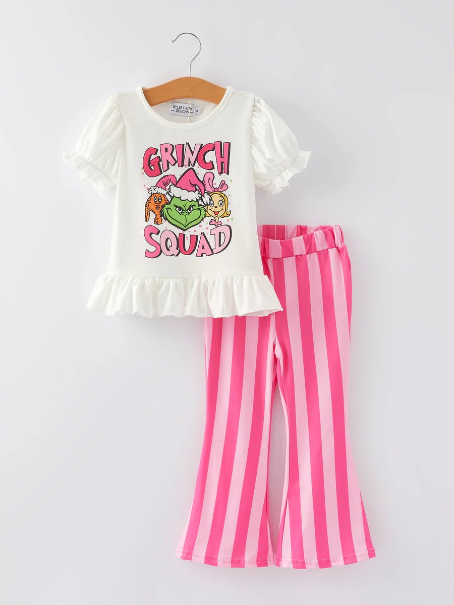 Christmas green face matching clothing set