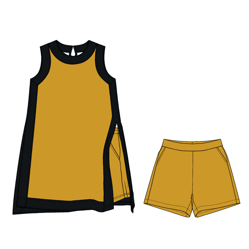 baby girls sleeveless dress matching shorts yoga clothing set