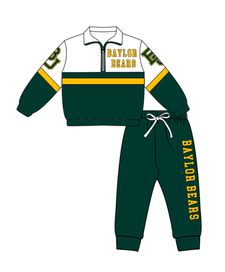 Kids long sleeve team pullover top matching pants outfit wholesal factory price