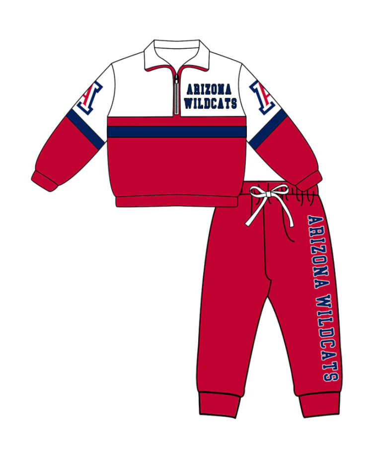 Kids long sleeve team pullover top matching pants outfit wholesal factory price