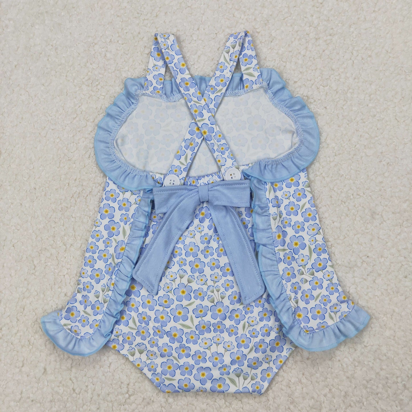 Baby girls blue flower summer outfit