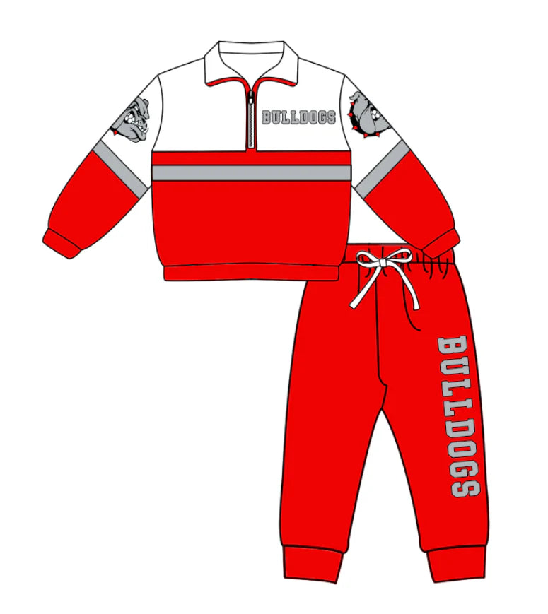 Kids long sleeve team pullover top matching pants outfit wholesal factory price