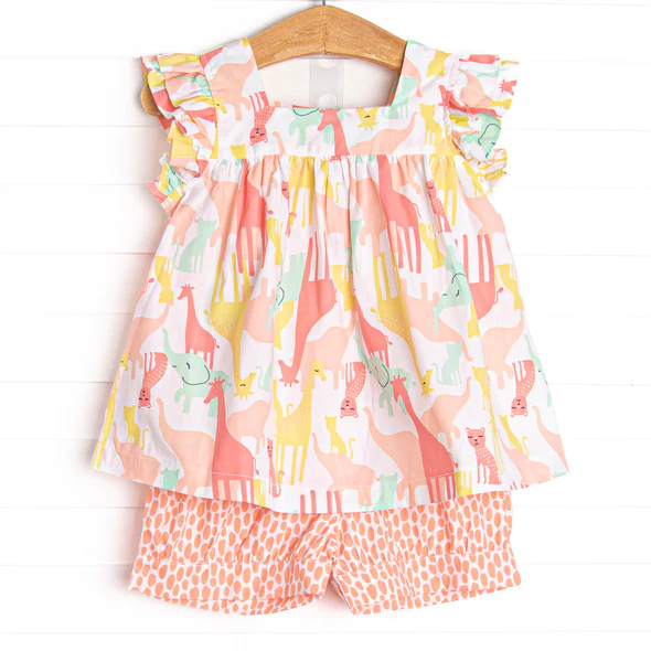 baby girls animal design summer outfit