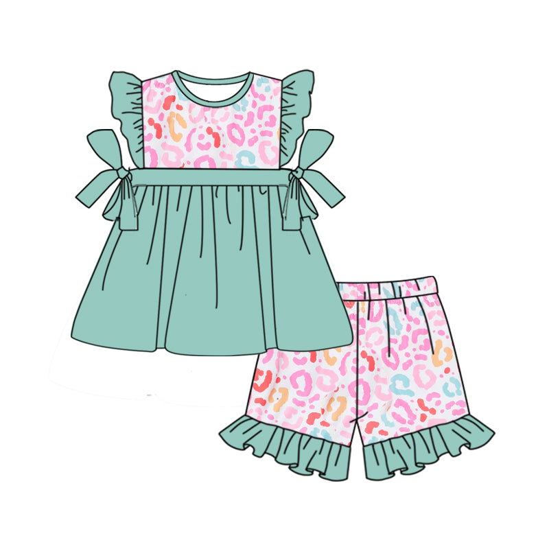 baby girls cheetah design boutique clothing set