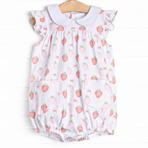 toddle baby strawberry pocket romper