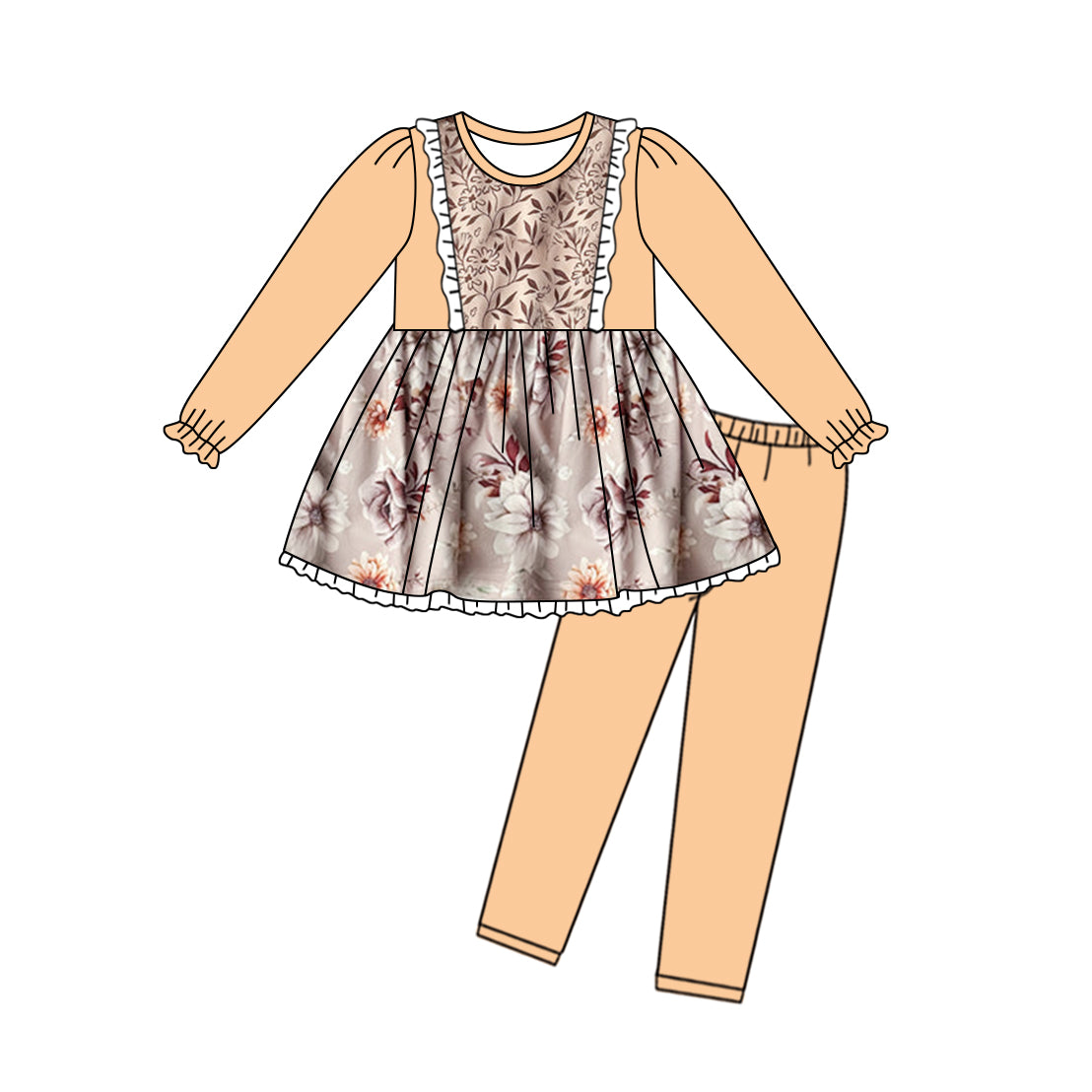 wholesale baby girls spring fall boutique clothing set