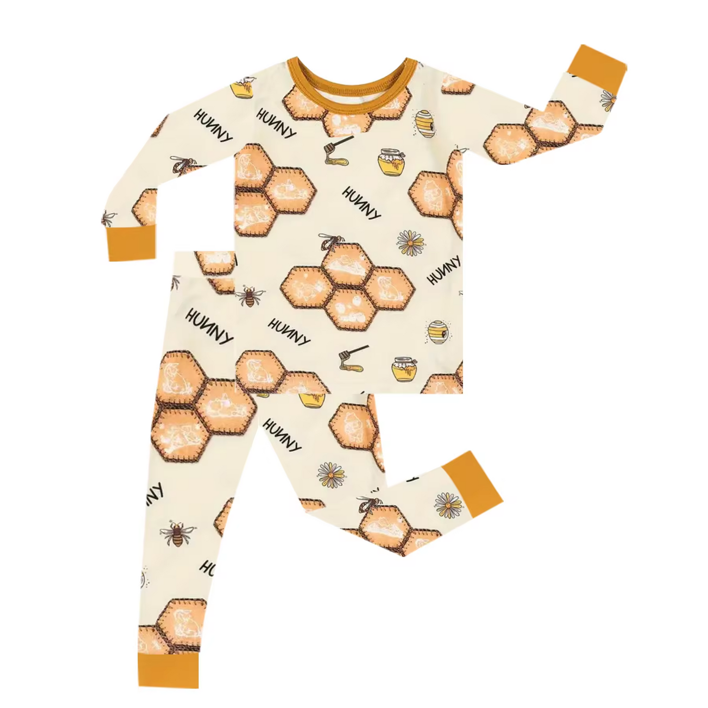 wholesale baby long sleeve bee design pants outfit