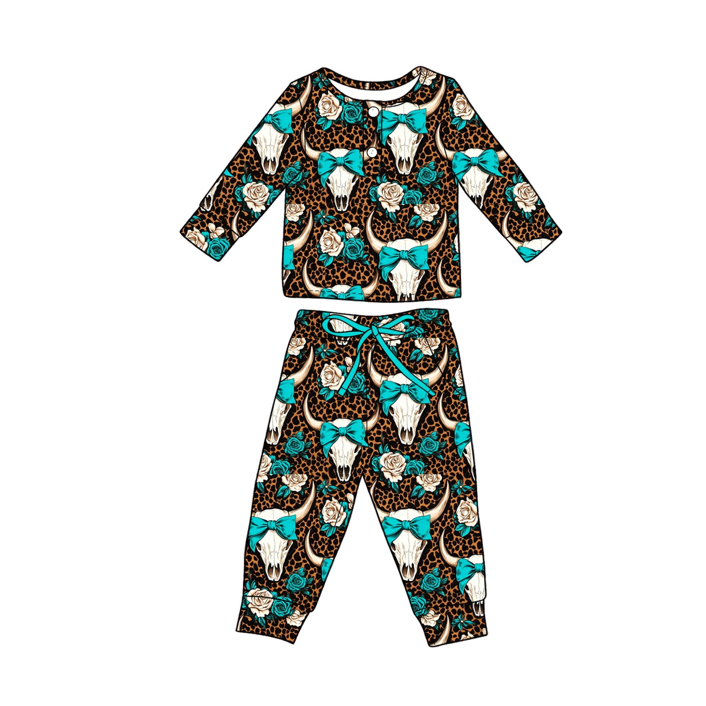 baby girl long sleeve western top matching pants custom design outfit