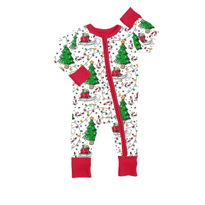 custom order wholesale girls Christmas tree light romper,