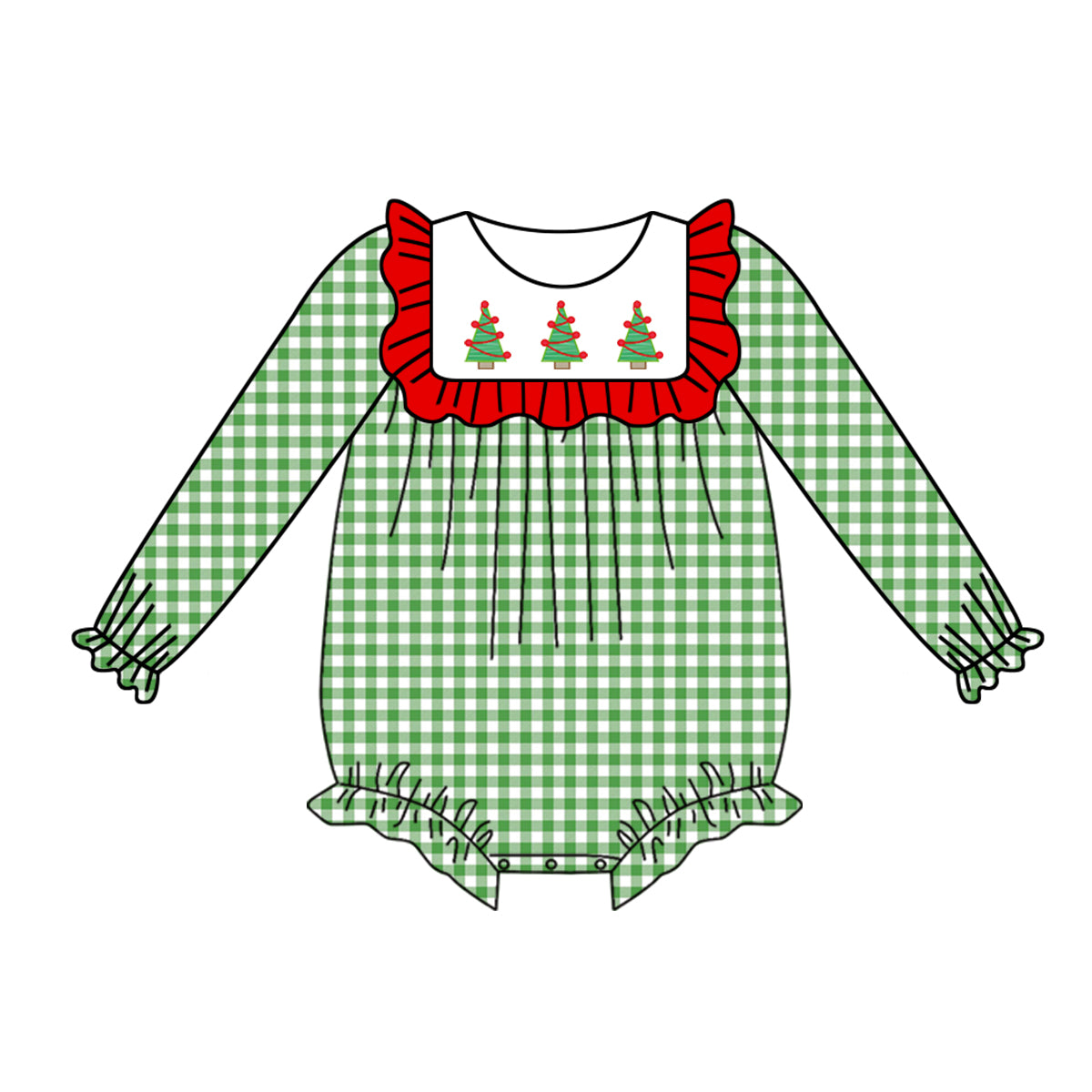 custom order Christmas tree long sleeve romper