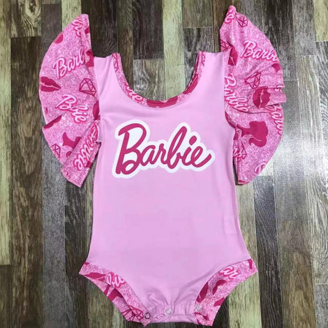 toddle girls doll design long sleeve romper, moq 3