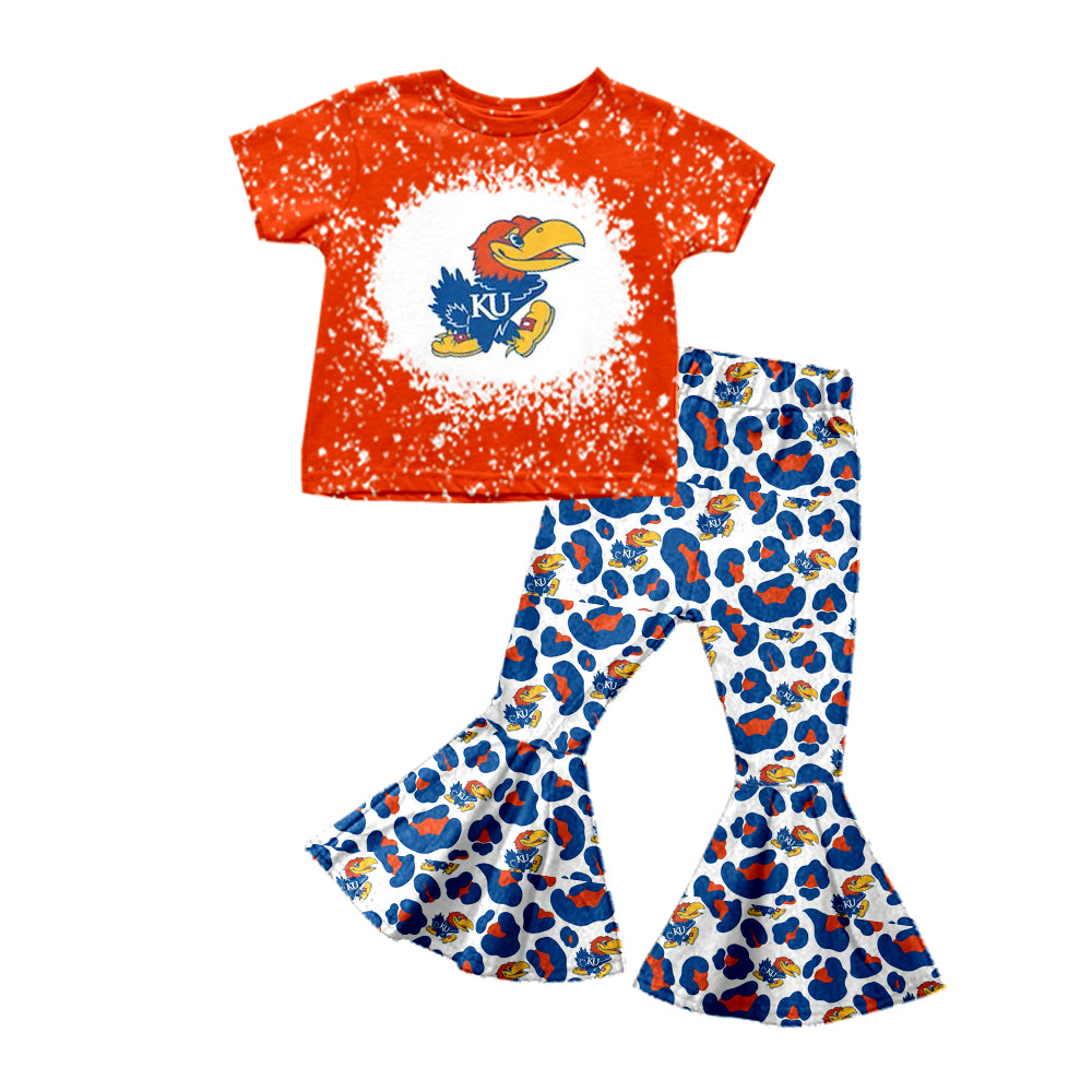 baby girls short sleeve top bell bottoms clothes set