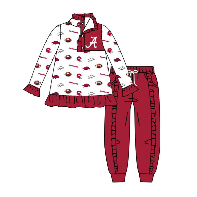 girls long sleeve ballgame outfit