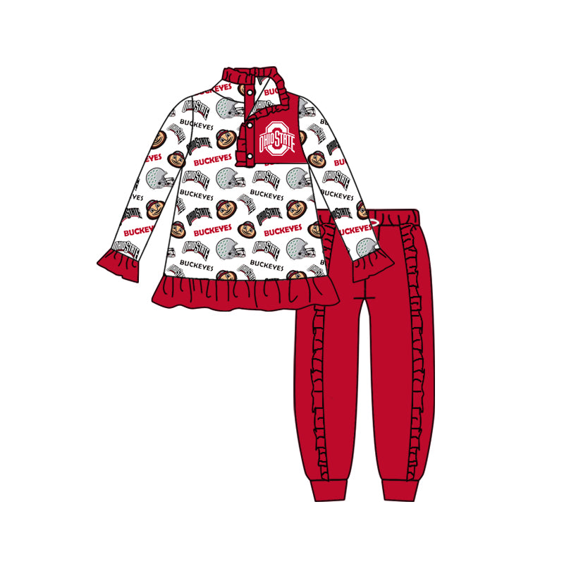 girls long sleeve ballgame outfit, moq 5