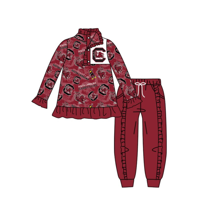 girls long sleeve ballgame outfit,moq 5